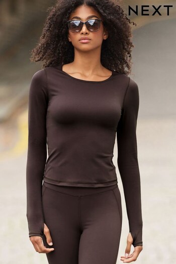 Brown Supersoft Everyday Sports Long Sleeve Top (D79183) | £22