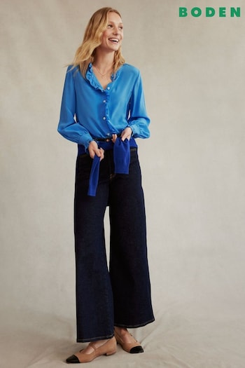 Boden Blue High Rise Wide Leg Jeans (D79235) | £90