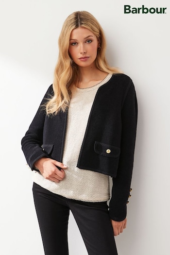 Barbour® Black Loretta Cropped Knitted Blazer (D79358) | £125