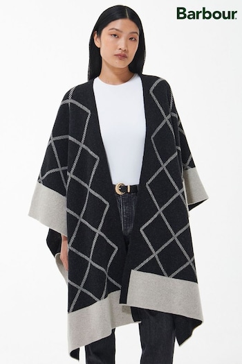 Barbour® Black Cosmia Knitted Cape (D79365) | £139