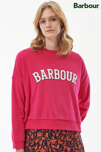 Barbour® Pink Bracken Logo Towelling Sweatshirt (D79374) | £70