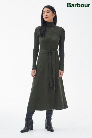 Barbour® Khaki Green Laverne Midi Knitted Dress (D79376) | £109