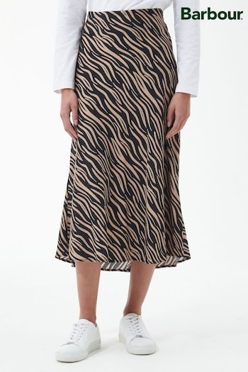 Barbour® Beige Lyndale Animal Print Midi Skirt (D79387) | £65