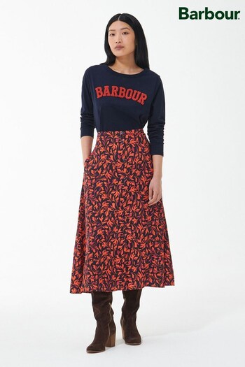 Barbour® Orange Anglesey Midi Skirt (D79388) | £70