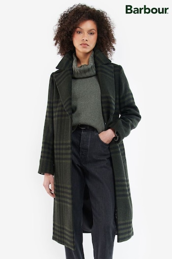 Barbour® Khaki Green Byron Wool Coat (D79401) | £289