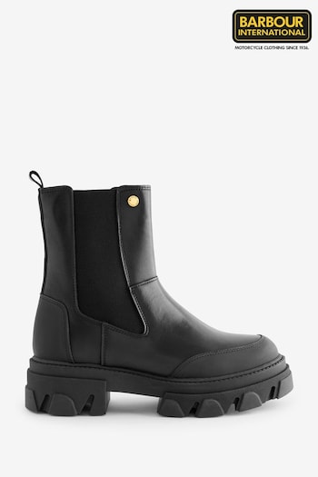 Barbour® International Black Chicane Leather Chelsea Boots (D79405) | £135