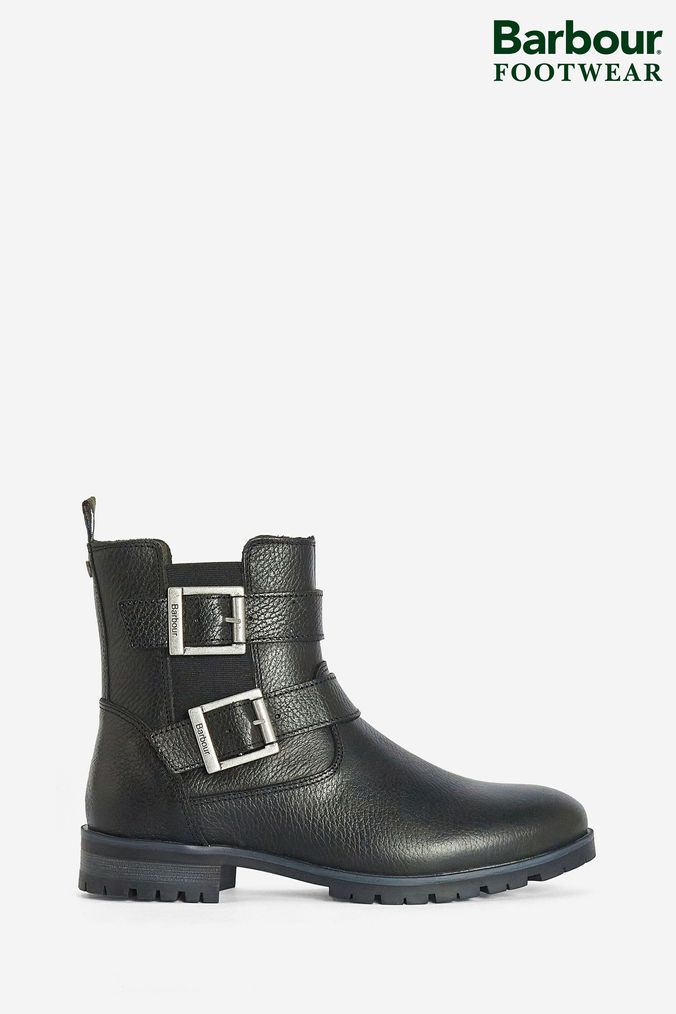 Short black clearance boots with buckles