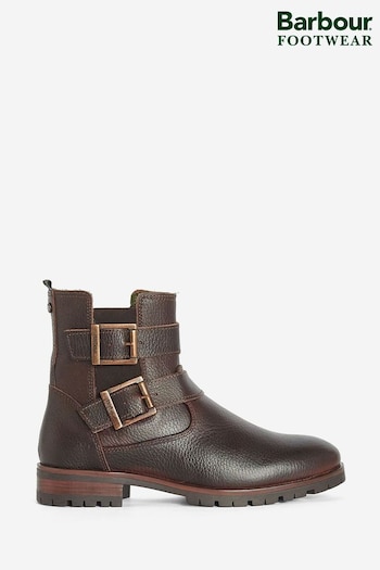 Barbour® Dark Brown Marina Double Buckle Ankle Boots Trpx (D79424) | £139