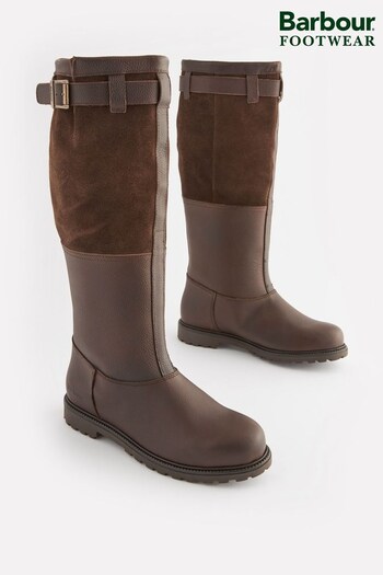 Barbour® Dark Brown Acorn Derby High Boots (D79430) | £189