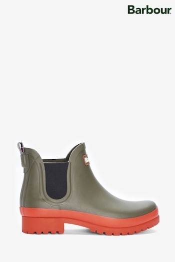 Barbour® Olive Green Wilton Short Wellington Boots (D79438) | £55