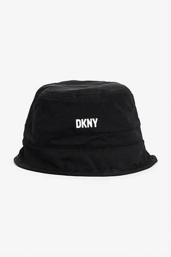 DNKY Logo Reversible Cream Borg Bucket Hat (D79523) | £41