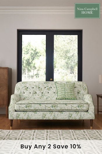Nina Campbell Springtime Leaves Green Walton Sofa (D79541) | £799