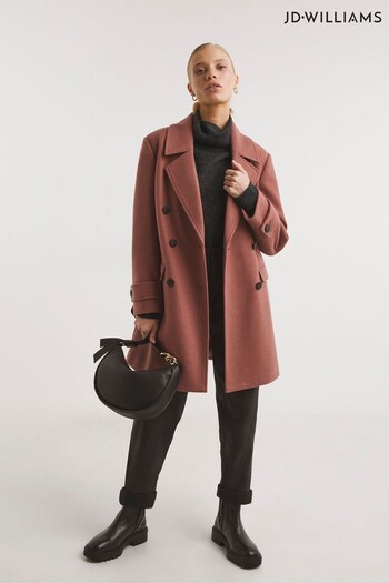 JD Williams Pink Wool Coat (D79587) | £75