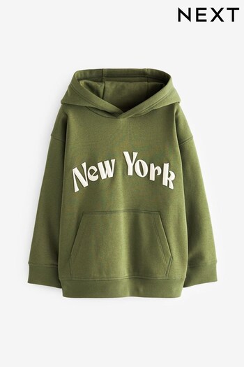 Khaki Green New York Graphic Hoodie (3-16yrs) (D79602) | £16 - £21