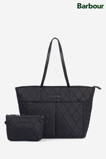 Barbour® Black Quilted Borsetta Tote Bag (D79664) | £70
