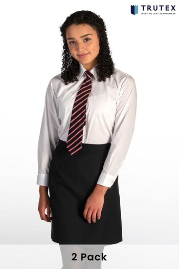 Trutex Long Sleeve Non Iron School White Blouse (Twin pack) (D79774) | £21 - £24