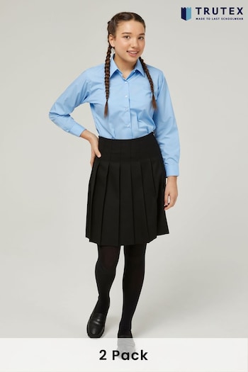 Trutex Blue Long Sleeve Non Iron School Blouse (Twin pack) (D79775) | £21 - £24