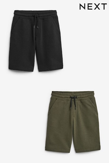 2PK Black/Khaki 2 Pack Basic Jersey Shorts twill (3-16yrs) (D79786) | £12 - £22