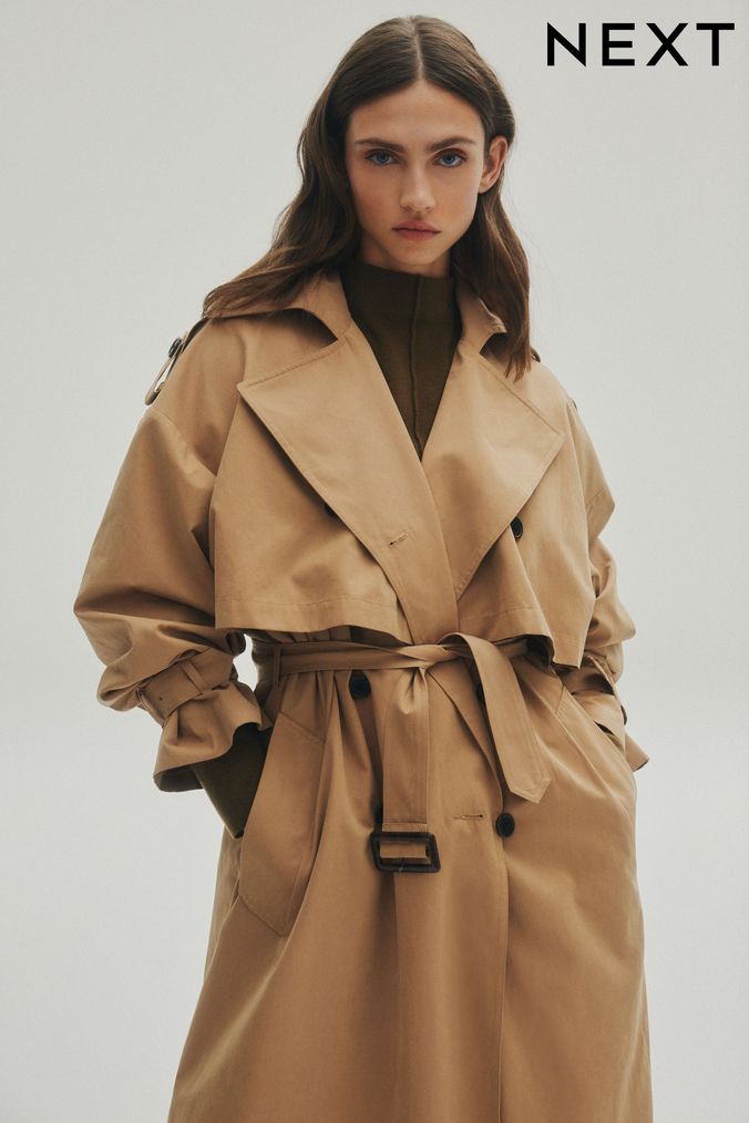 Camel Quilt Lined Trench Coat (D79829) | £98