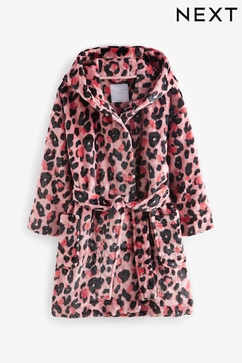Pink Animal Print Fleece Dressing Gown (5-16yrs) (D79841) | £15 - £24