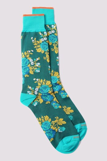 Duchamp Mens Blue Rose Socks (D79871) | £20