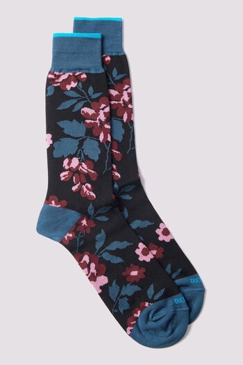 Duchamp Mens Black Floral Socks (D79872) | £20