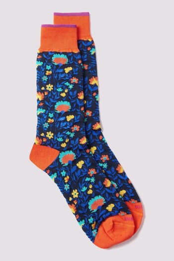 Duchamp Mens Blue Clover Socks (D79882) | £20