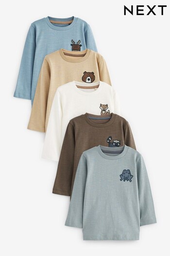 Minerals Small Character Long Sleeve T-Shirts Baker 5 Pack (3mths-7yrs) (D79997) | £22 - £26