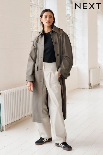 Neutral Rubber Trench Coat (D80003) | £64