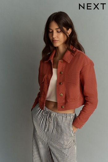 Terracotta Red Cotton Utility Jacket (D80007) | £34
