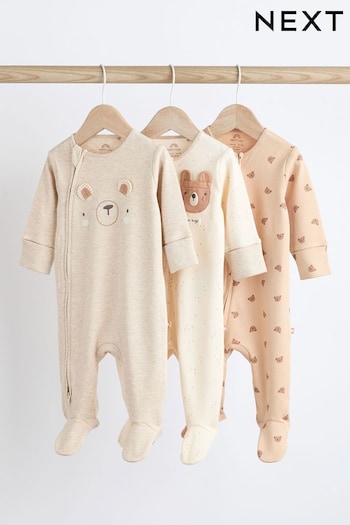 Neutral Era Cotton Sleepsuits 3 Pack (0-2yrs) (D80013) | £22 - £24