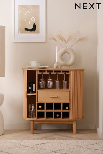 Natural Conway Oak Effect Drinks Cabinet (D80022) | £499