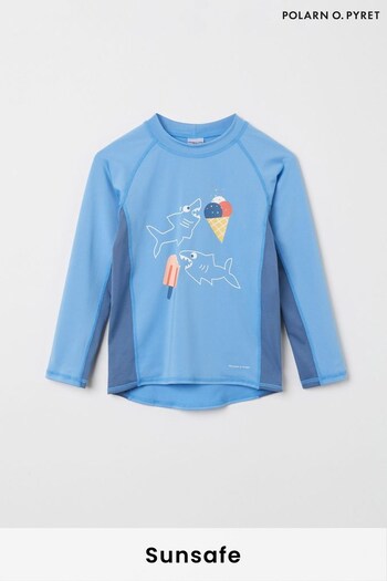 Polarn O. Pyret Blue Shark Print Sunsafe Rash Vest (D80114) | £24