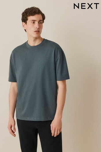 Teal Blue Relaxed Heavyweight T-Shirt (D80259) | £15