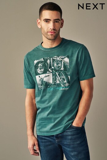Green Motor Print T-Shirt (D80317) | £18