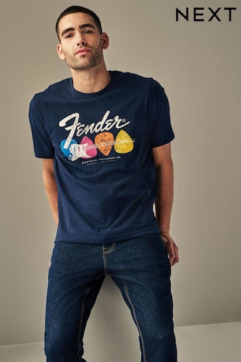Navy Fender Band T-Shirt (D80355) | £20
