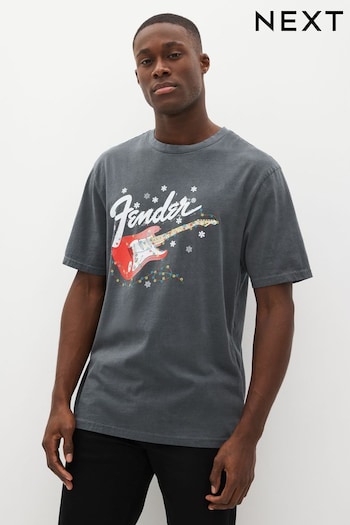 Fender Grey Christmas License T-Shirt (D80367) | £22