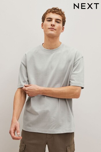 Light Grey Relaxed Heavyweight T-Shirt (D80377) | £15