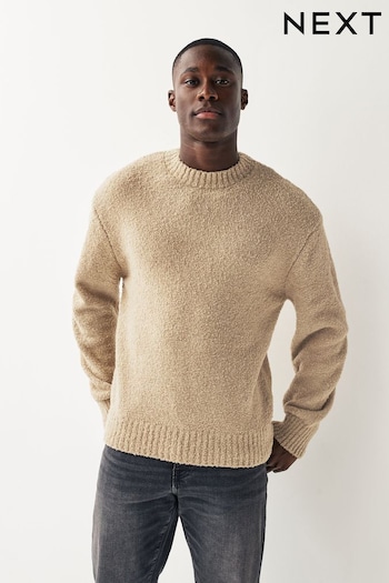 Neutral Relaxed Boucle Crew Neck Jumper (D80399) | £34