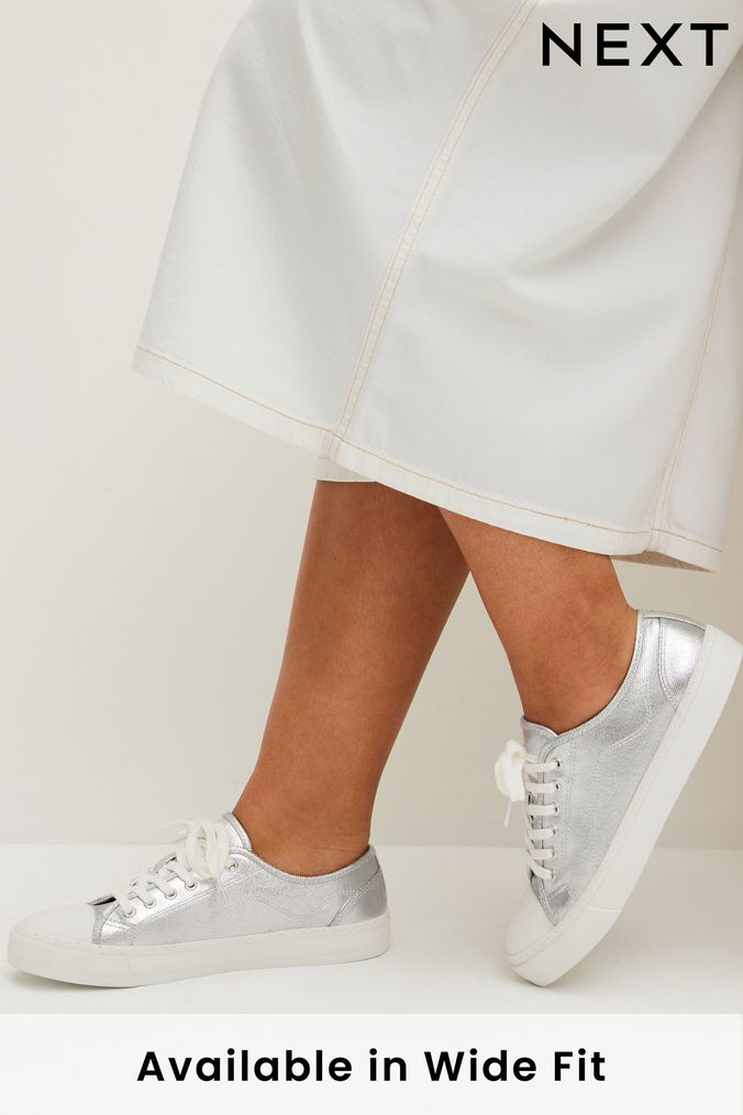 Silver store designer trainers