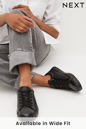 Black Forever Comfort® Quilted Sole Trainers (D80432) | £36