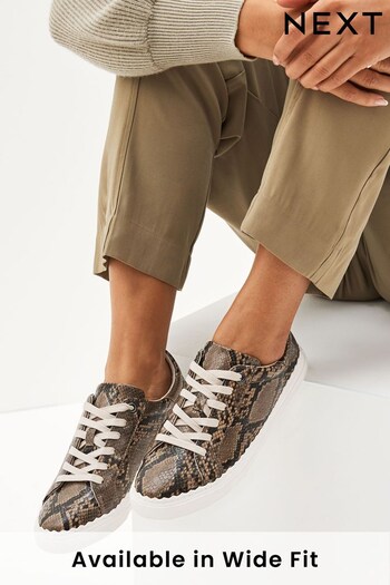 Brown Forever Comfort® Scallop Sole Detail Lace-Up Trainers (D80438) | £35