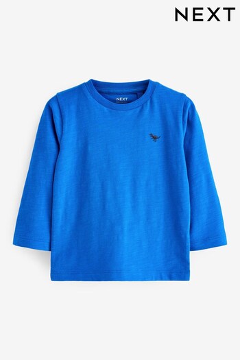 Cobalt Blue Long Sleeve Plain T-Shirt (3mths-7yrs) (D80456) | £4 - £6