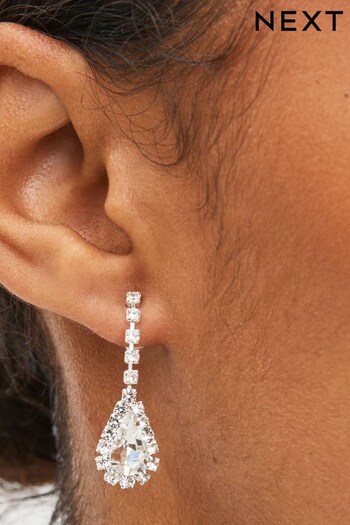 Silver Tone Recycled Metal Sparkle Drop Delicate Earrings (D80577) | £12.50
