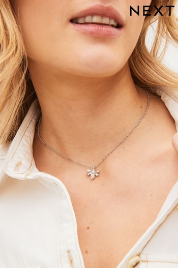 Silver Tone Bee Charm Necklace (D80584) | £10