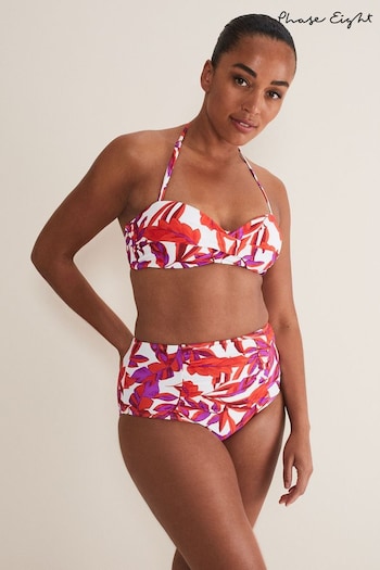 Phase Eight Orange Leaf Print Bikini Top (D80621) | £35