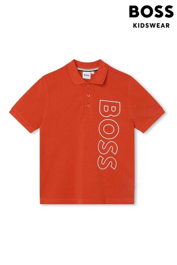 BOSS Orange Vertical Logo V-neck Polo Shirt (D80661) | £55 - £66