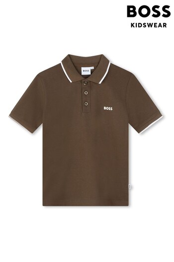 BOSS Brown Chest Logo Polo Shirt (D80666) | £50 - £61
