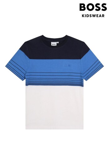 BOSS Blue Stripe T-Shirt (D80667) | £55 - £66