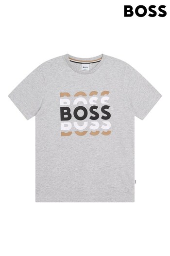 BOSS Grey Marl Triple Logo T-Shirt (D80670) | £50 - £61